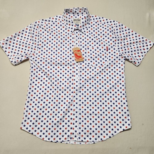 RSVLTS Shirt Men's XL Graphic Red White Blue Stars Short Sleeve Reg Fit