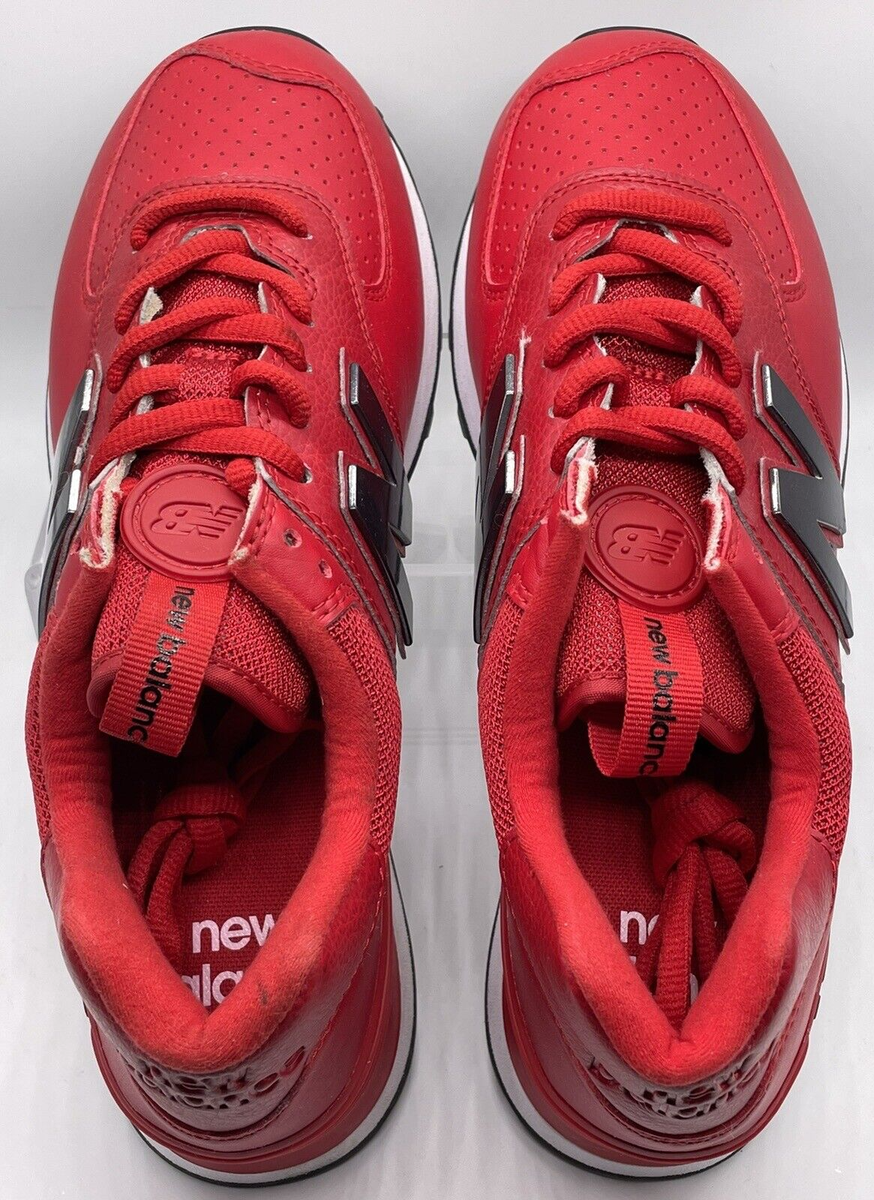 New Balance 574 Metal Sport Team Red Leather ML574SOY Size 7.5 D