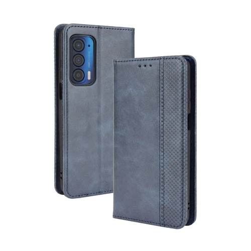 For Motorola Edge (2021) Retro Leather Wallet Flip Stand Case + Screen Protector - Picture 27 of 33