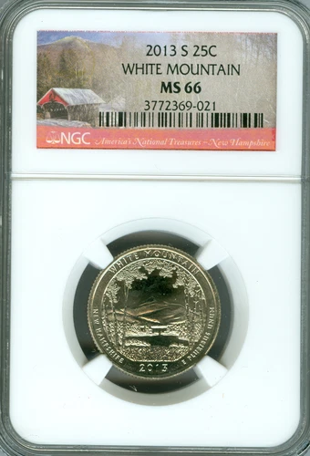 2013 S WHITE MOUNTAIN PARKS QUARTER NGC MS 66 PQ .