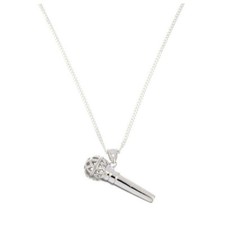 925 Silber Mikrofon mit Silberkette Kette  45 cm Mikrofon Größe 24 x 8 mm