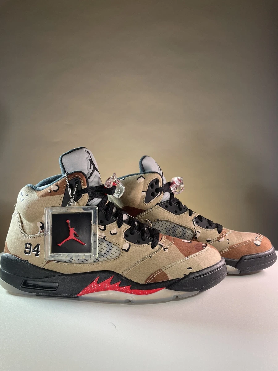 Air Jordan Retro 5 Supreme Desert Camo