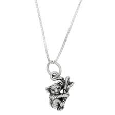 Sterling Silver Koala Bear Charm with Box Chain Necklace