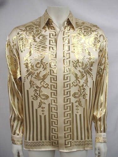 NWT MENS CREME DE SILK METALLIC SILK SHIRT VEGAS IVORY 5471 NWT MENS CREME DE SILK METALLIC SILK SHIRT VEGAS IVORY 5471