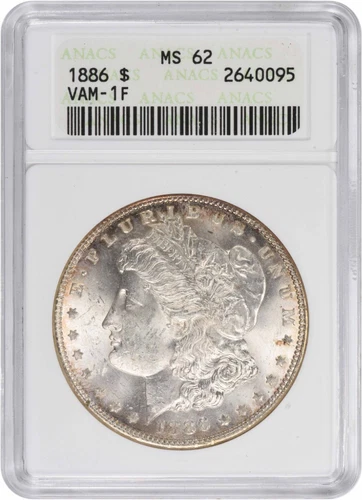 1886 Morgan Silver Dollar VAM 1F MS62 ANACS