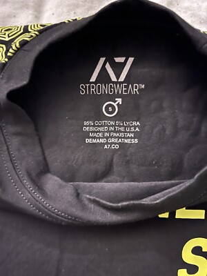A7 Mens Small Bar Grip T Shirt Never Stop The Progress
