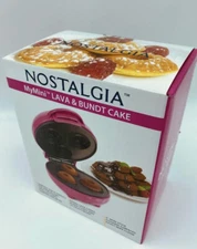 Nostalgia MyMini Lava & Bundt Cake Maker Mini Compact Baker Electric Pink
