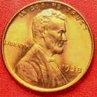 1938-P Lincoln Wheat Cent Penny GEM RED BU From an Original Bank Roll