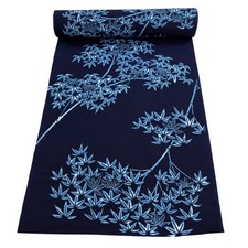 JAPANESE KIMONO FABRIC CLOTH BOLT COTTON DARK BLUE YUKATA D2831