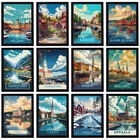 Vintage Travel Holiday Poster Retro Scandinavia City Print Decor WallArt A5 A4A3