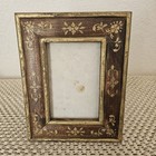 Antique Handmade Wooden Picture Frame 9x7 Gold Dust Paint Filigree Floral Desig
