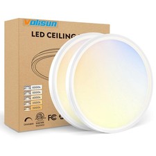 7 Inch Dimmable Ultra Thin White LED Flush Mount Ceiling Light 2 Pack 5CCT LED