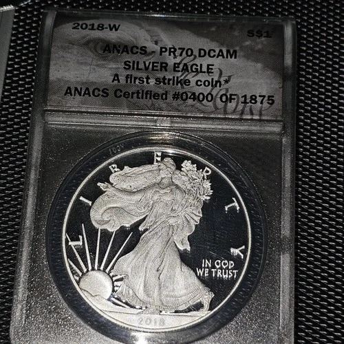2018-W Proof Silver Eagle PR70 DCAM ANACS First Strike #400 – Ultra Cameo