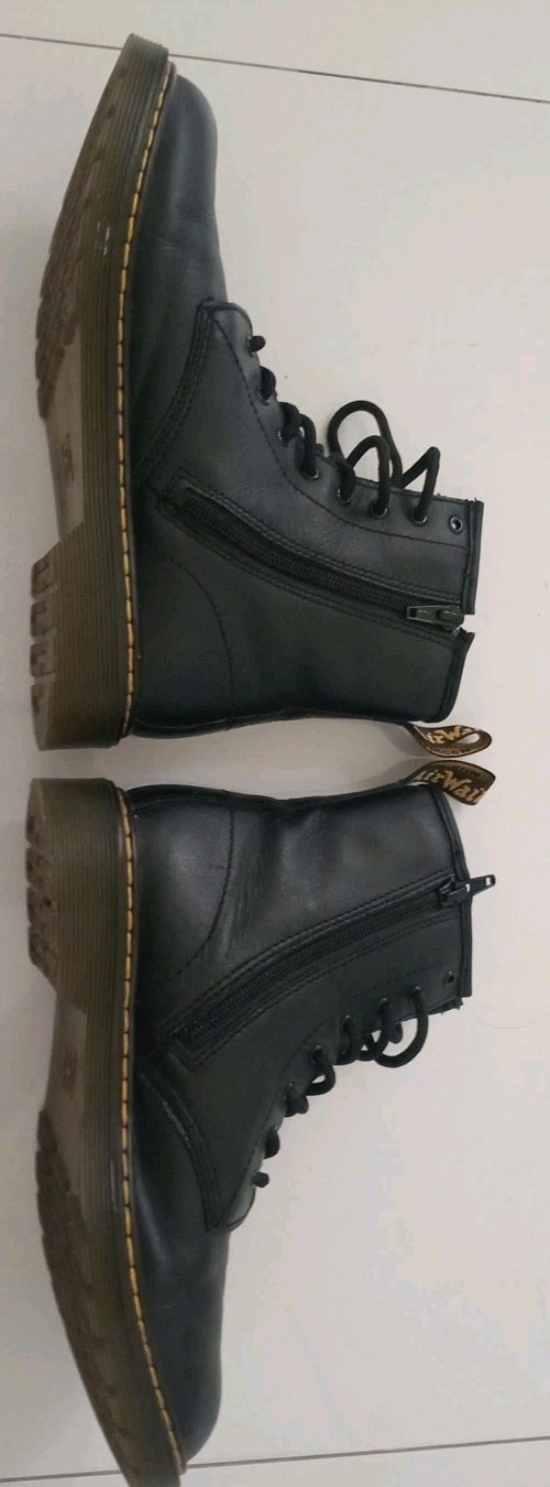 Dr. Martens 1460Y AIR WAIR Black Leather Zip Lace-Up Combat Boot 8 Eye SZ US M5 image 9