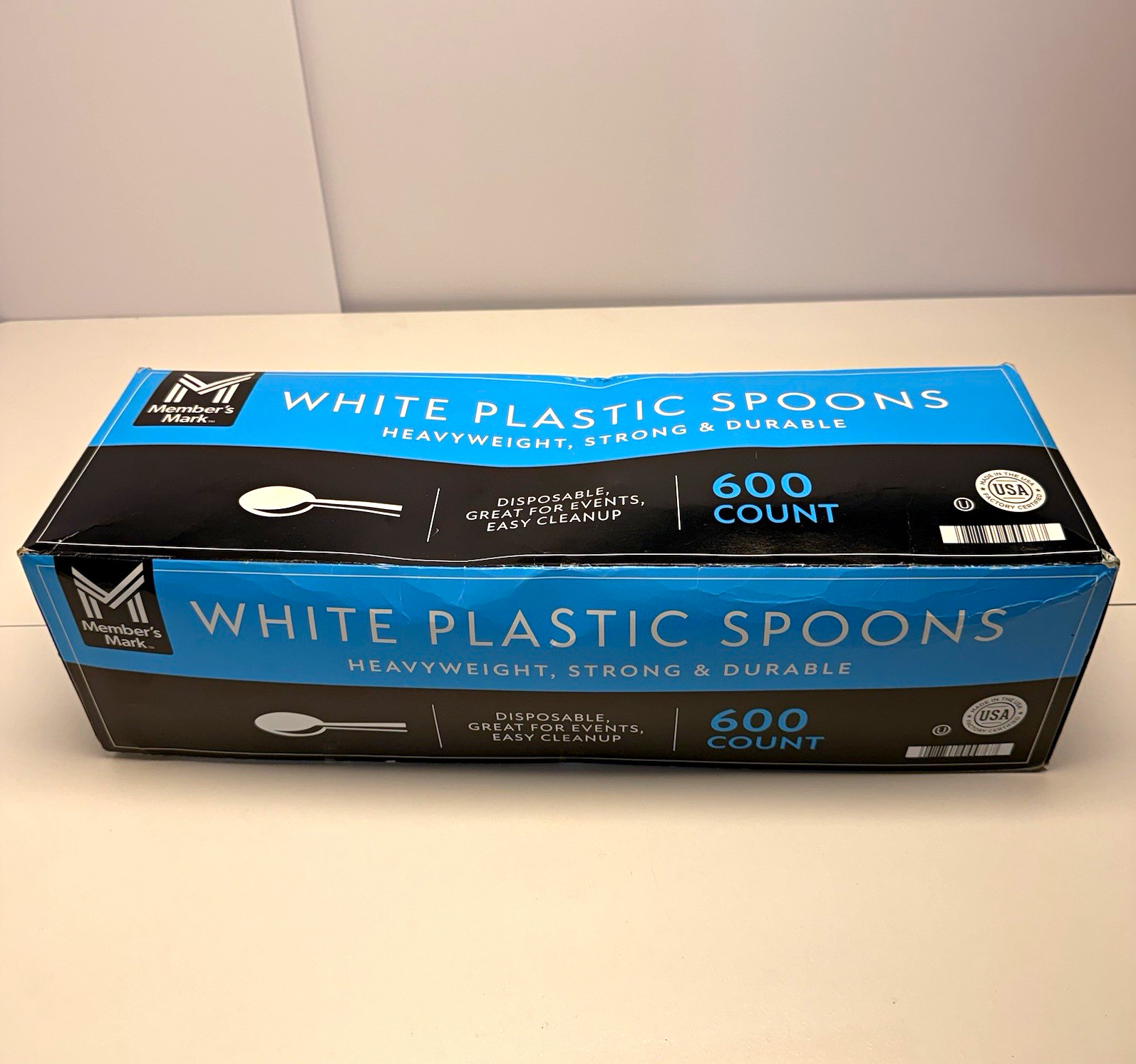 Member's Mark White Plastic Spoons Heavyweight Disposable Flatware 600 Count