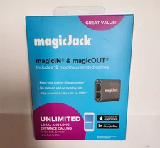 MagicJack HOME VoIP Telephone Adapter with 12 Months of Service Calling - New 