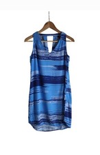 Gap Multiple Blue V-neck Dress Midi Sleeveless Size XS