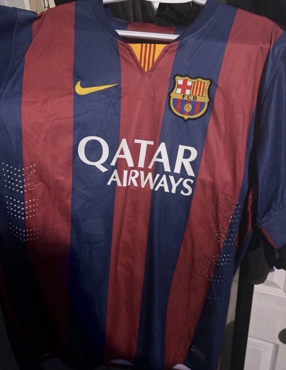 Nike FC Barcelona Neymar Jr Soccer Jersey Red Blue Yellow 14/15 XL