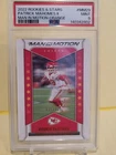 2022 ROOKIES & STARS PATRICK MAHOMES II MAN IN MOTION-ORANGE 35/125 #MM29 PSA 10