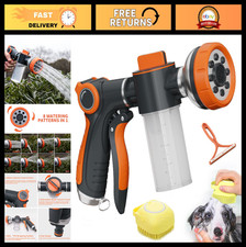 8-Pattern Heavy Duty Garden Hose Nozzle, Metal Sprayer with Soap Dispenser  Foa
