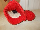 2 vintage folk art handmade KNITTED CROCHETED HAT PIN STICK pin cushionS — photo 4