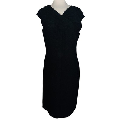 WB5 St. John Collection Black Knit Sleeveless Sheath Dress Womens Size 14