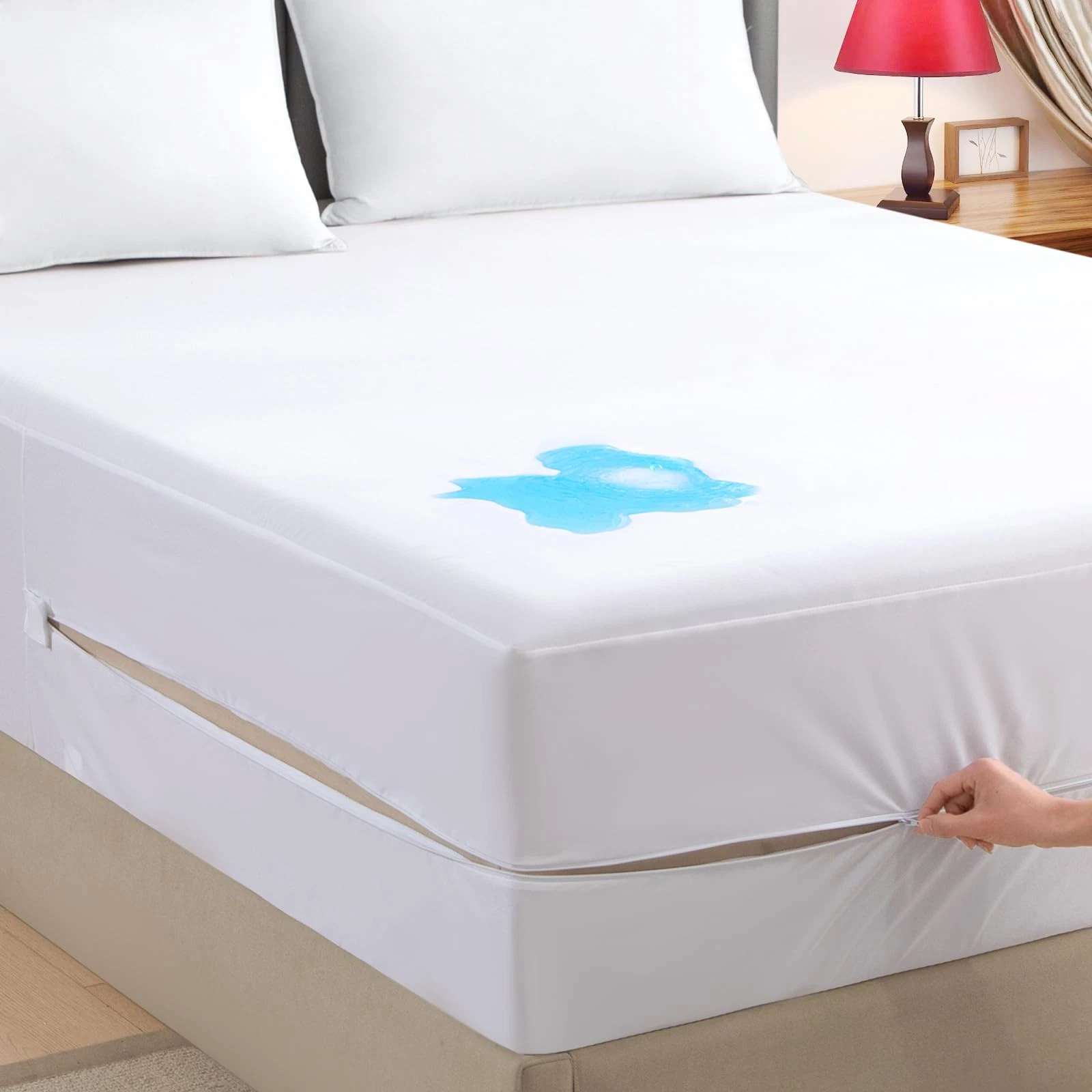 Queen Zippered Mattress Encasement, Waterproof Zipper Mattress Protector, Bre...