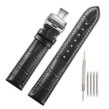 SEURE Genuine Leather Watch Strap Waterproof Sweatproof Replacement Band