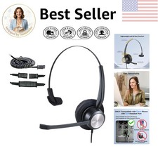 Noise Cancelling Cisco Phone Headset with Adjustable Fit for All-Day Comfort