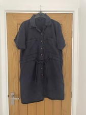 Next Denim Shirt Dress Size 18 Button Down Fully Opening Weighty Tencel Denim