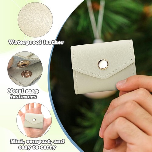 AfitLulu Mini Travel Jewelry Roll Bag with Buckle, Foldable Apricot  - Picture 3 of 6