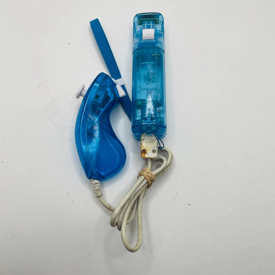 Blue Rock Candy Nintendo Wii Remote Controller W/ Blue Light Up Nunchuck - Works - Image 4 of 4