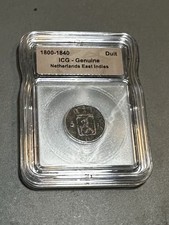 1800-1840 (1816) Netherlands East Indies Duit Coin ICG Genuine