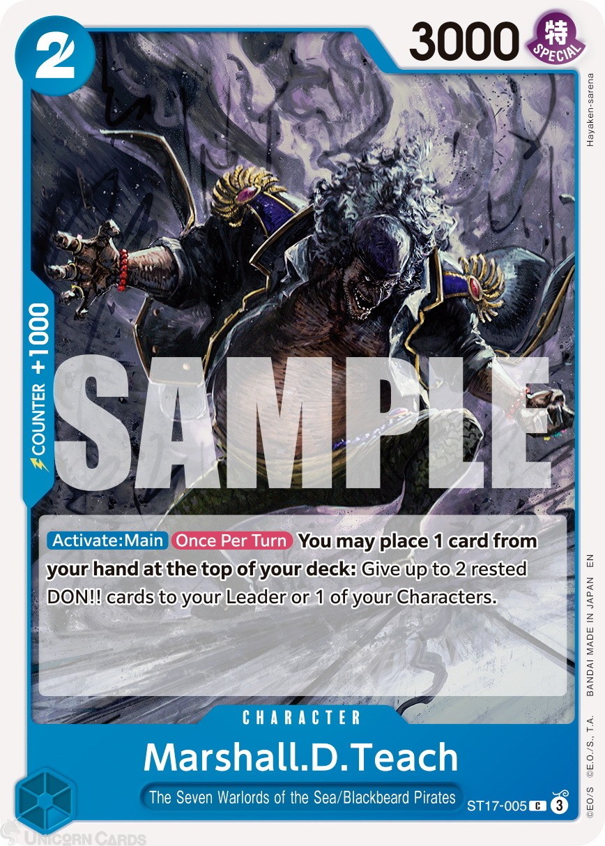 ST17-005 Marshall.D.Teach : Common Foil English One Piece TCG Card : PRB02: One