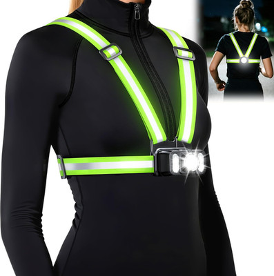 550LM Running Lights for Runners, 7+2 Modes & 360° Reflective Running Vest, IPX4