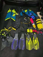 Scuba Diving Tanks Regulator Flippers Weights Wetsuit Bundle
