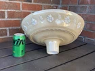 Vtg Iridescent Torchiere Lamp Shade Art Deco 15" Large Opal Milk Glass Nu Gold