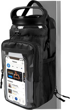 Magnetic Gym Bag with Water Bottle Holder and Upgraded Phone Pouch Black