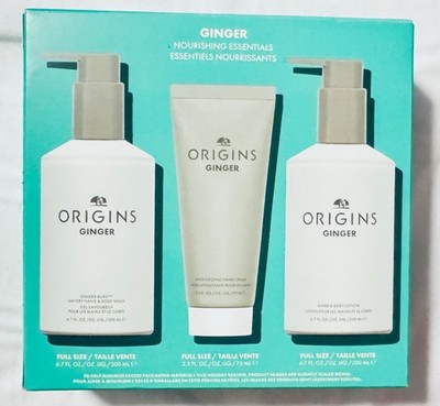 Origins GINGER Nourishing Essentials Body Wash Hand Cream Body Lotion Set +BONUS