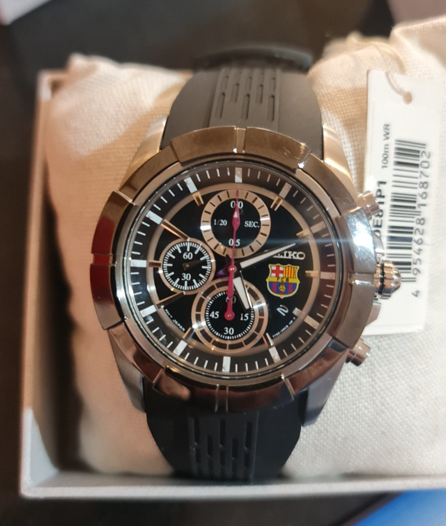 SEIKO LORD SNDE81P1 FCB BARCELONA Football Chronograph Watch