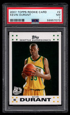 KEVIN DURANT 2007 TOPPS ROOKIE CARD #2 PSA 7 NM 2007-2008 NBA BASKETBALL RC KD '. rookie card picture