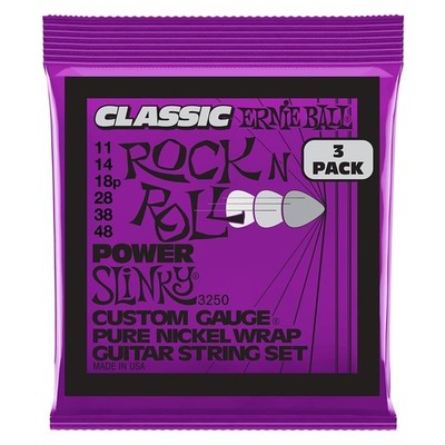 Ernie Ball Power Slinky Classic Pure Nickel Electric 3-Pack, (11-48) 