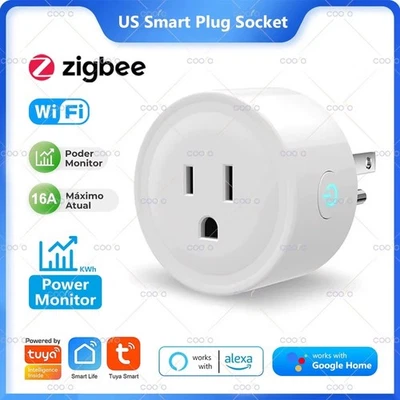 Tuya Smart Wifi Zigbee Plug US Standard Wireless Outlet 16A Remote Control Smart
