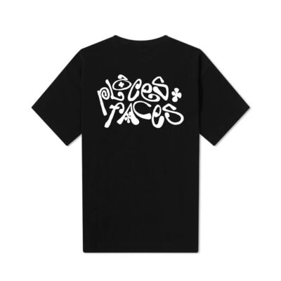 *NEU* Places + Faces - CURLY LOGO T-SHIRT - BLACK/WHITE - M - placesplusfaces