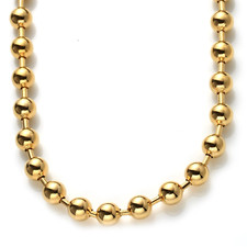 Men's Gold Plated Stainless Steel Ball Bead Chain Necklace or Bracelet 6/8/10MM