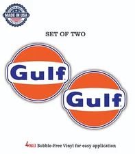 GULF OIL LOGO VINYL DECAL STICKER CAR BUMPER 4MIL BUBBLE FREE US MADE