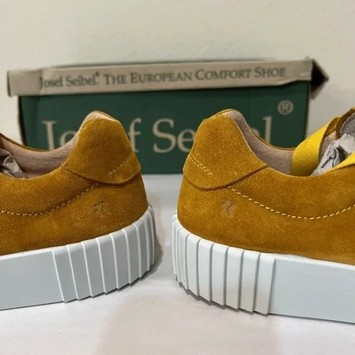 Romika lace up yellow orange leather sneakers EU37 US 6/6.5 - Picture 3 of 6