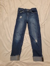 The Children's Place Super Skinny Denim Girls Jeans Size 10 Fringe Frayed
