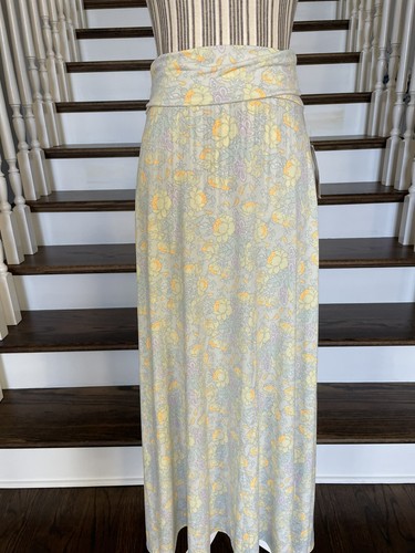 NWT LULAROE Women's Fold-Over Waist Long Maxi SKIRT SIZE XS Pastel Floral Colors - 第 1/12 張圖片