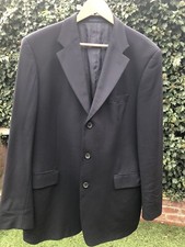 Hugo Boss Angelico Parma Schwarz Anzug Blazer Abendessen Sakko Schurwolle Brustumfang 44"